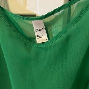 Vintage American apparel green chiffon tank sz Large